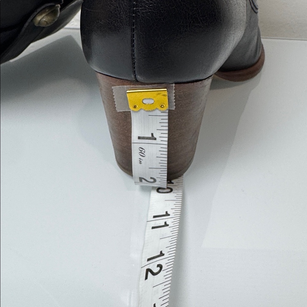 Coach Fayth black leather knee-high heeled boots 9 - Picture 13 of 14